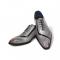 Duca Di Matiste "Torre" Grey/Black Genuine Italian Calf Leather Lace-Up Dress Shoes.